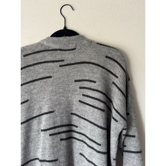 360 Sweater Size Medium Long Wool Alpaca Blend Gray Sweater Open Cardigan Boho - Picture 5 of 10